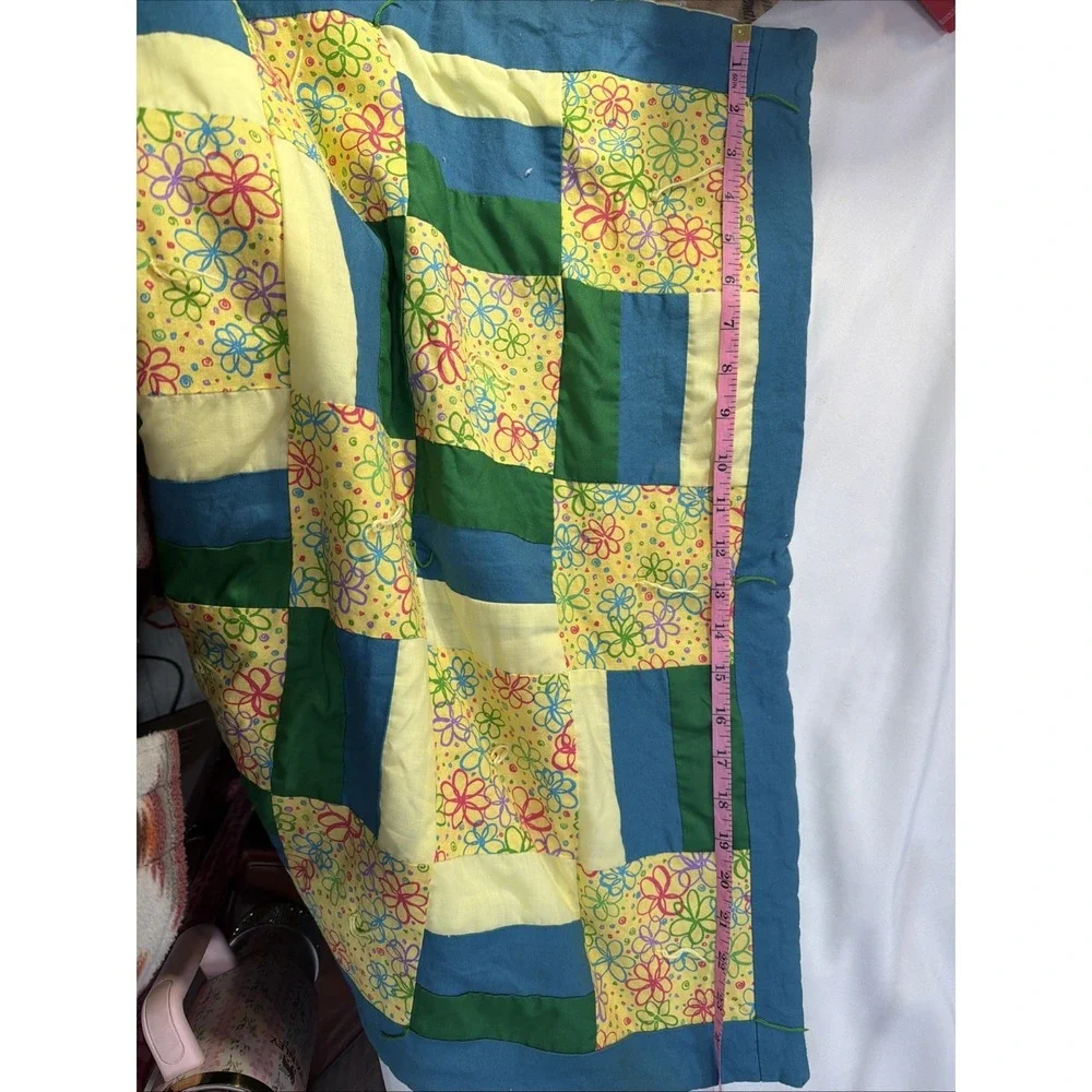 Handmade Lap Or Baby Blanket Quilt Beautiful‎ Bright Colors